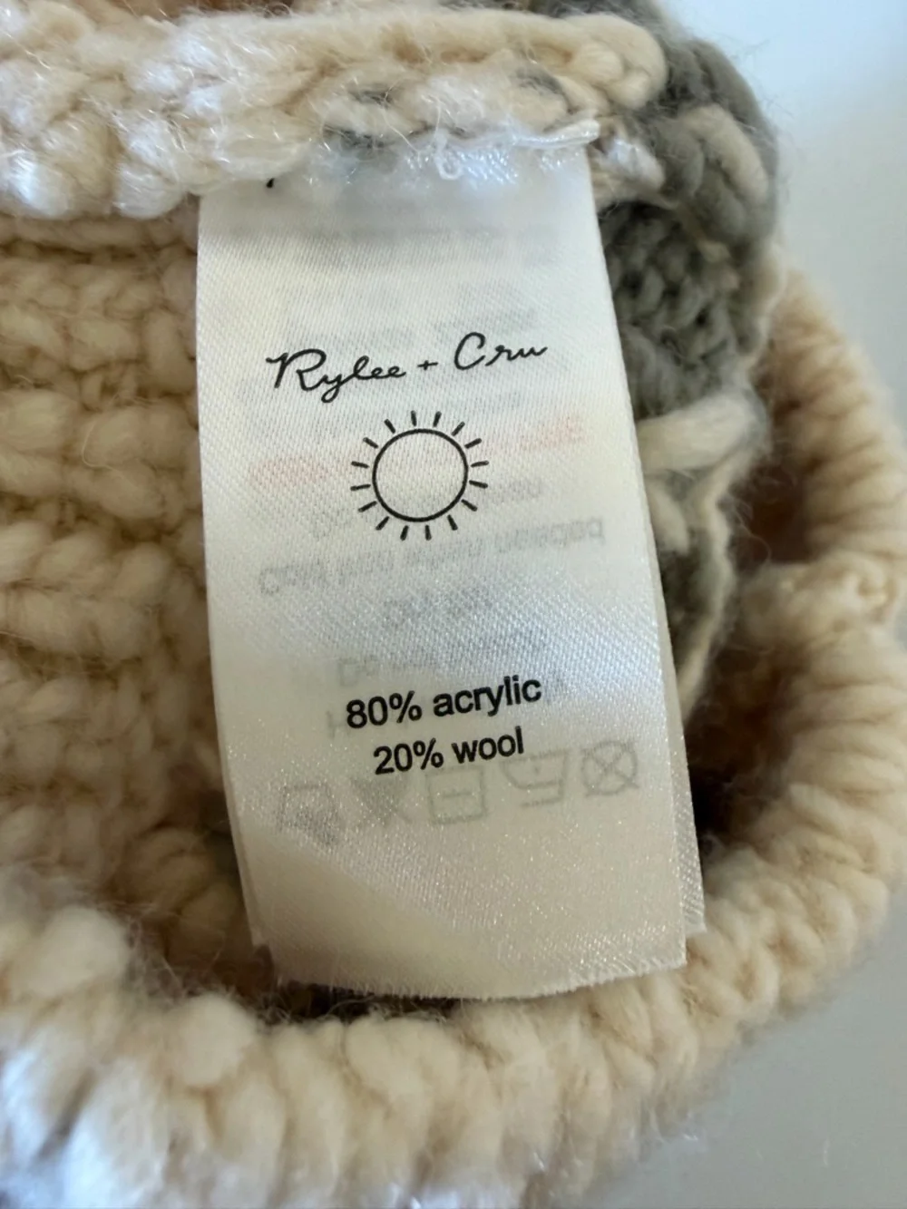 Rylee + Cru Cream and Gray Knit Diaper Cover